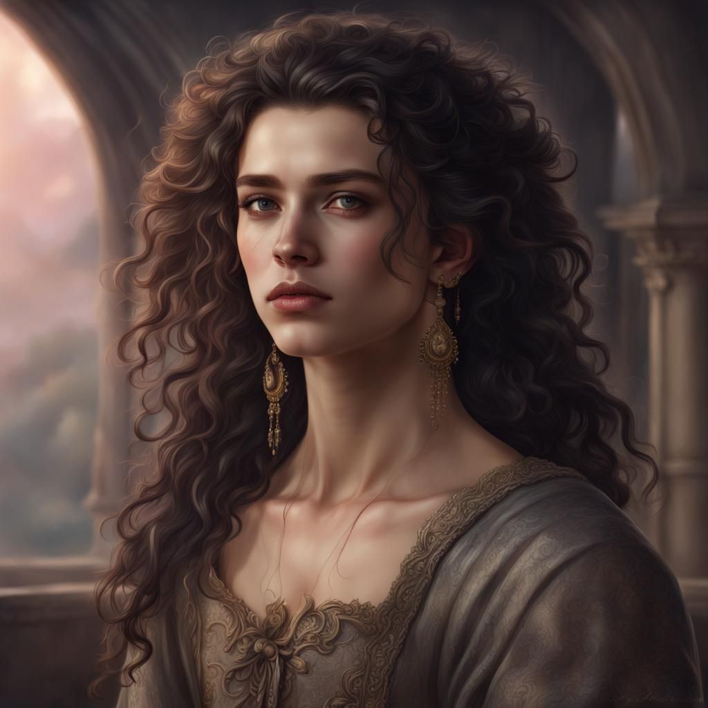 Revolutionary Androgyne: Detailed Fantasy Portrait in 8K