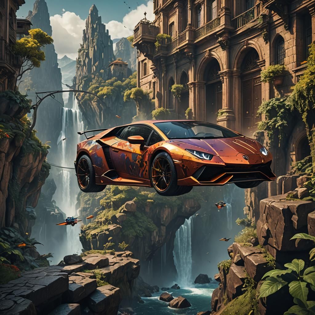 Pinocchio's Lamborghini Ride: Fantasy Concept Art
