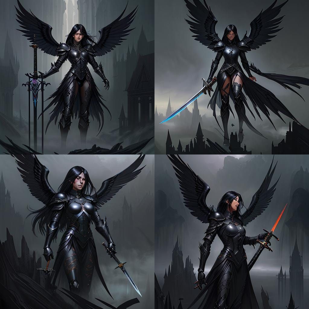 Winged Bird Warrior in Ethereal Fantasy Style