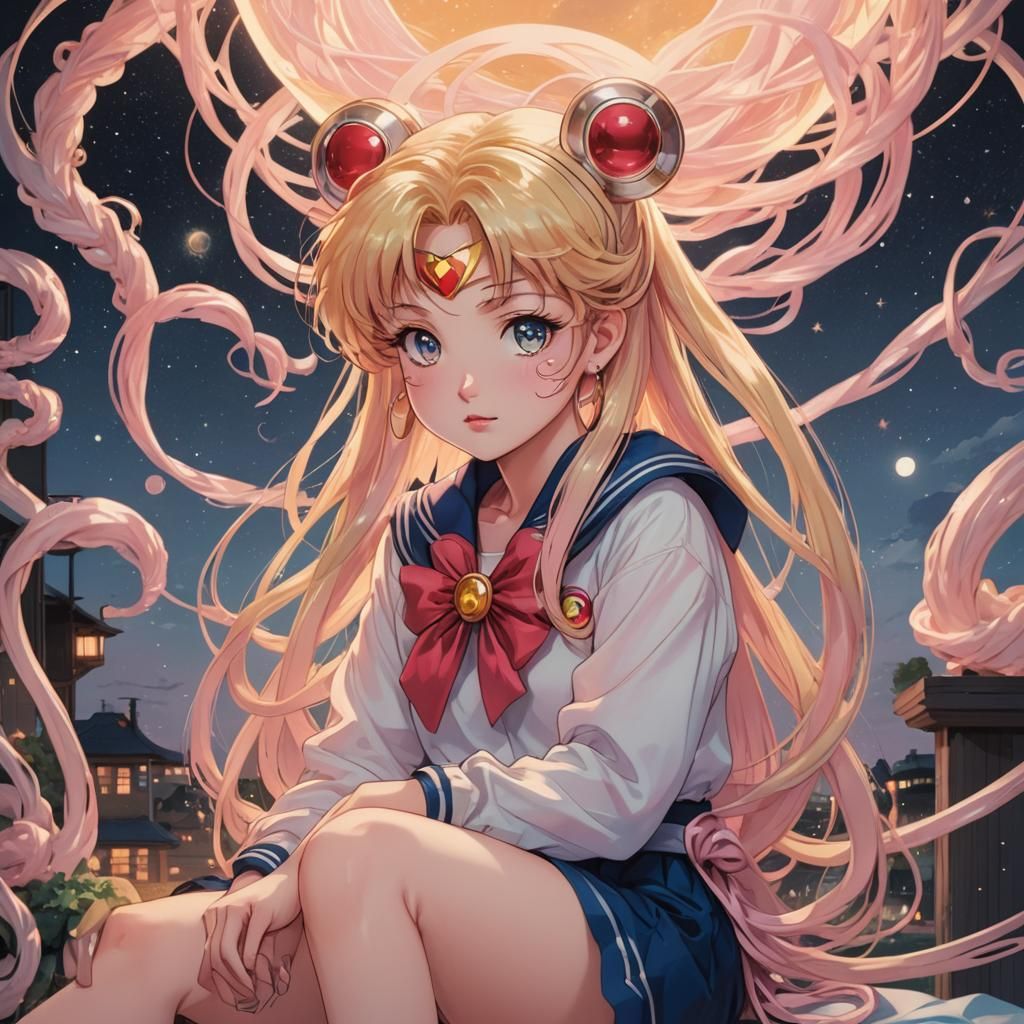 Sailor Moon in Cozy Magical Girl Illustration