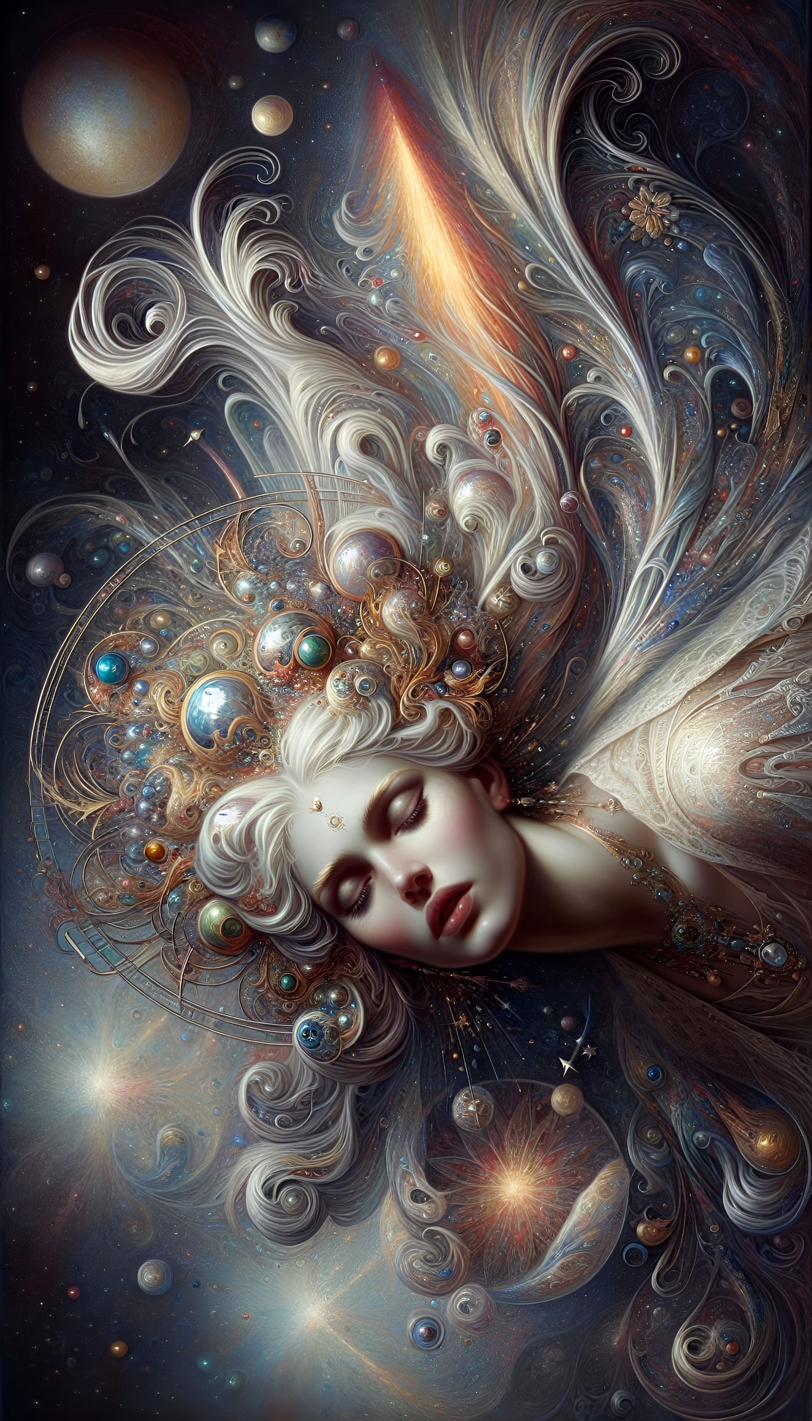 Cosmic Goddess astral travelling through her celestial realm . . .