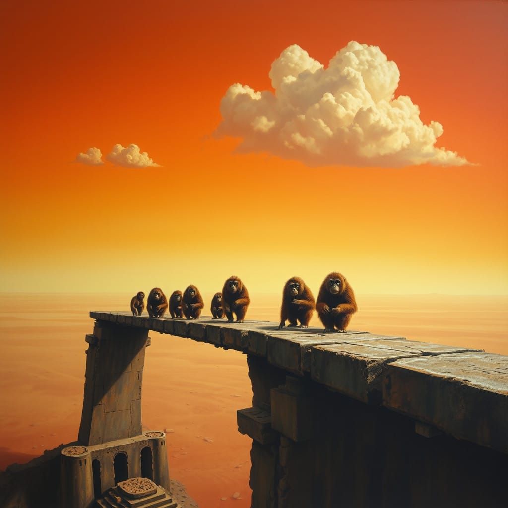 Bridge to Nowhere in Dreamlike Oil Painting Style