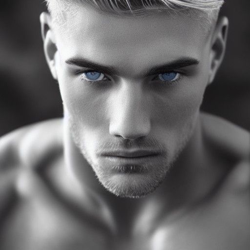 Detailed Portrait of a Handsome Muscular Man