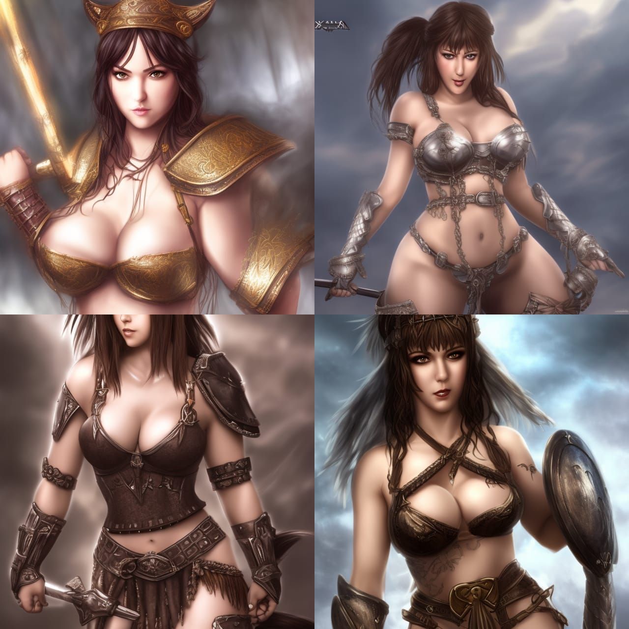 Warrior Princess in Skimpy Armor, Photorealistic 8k