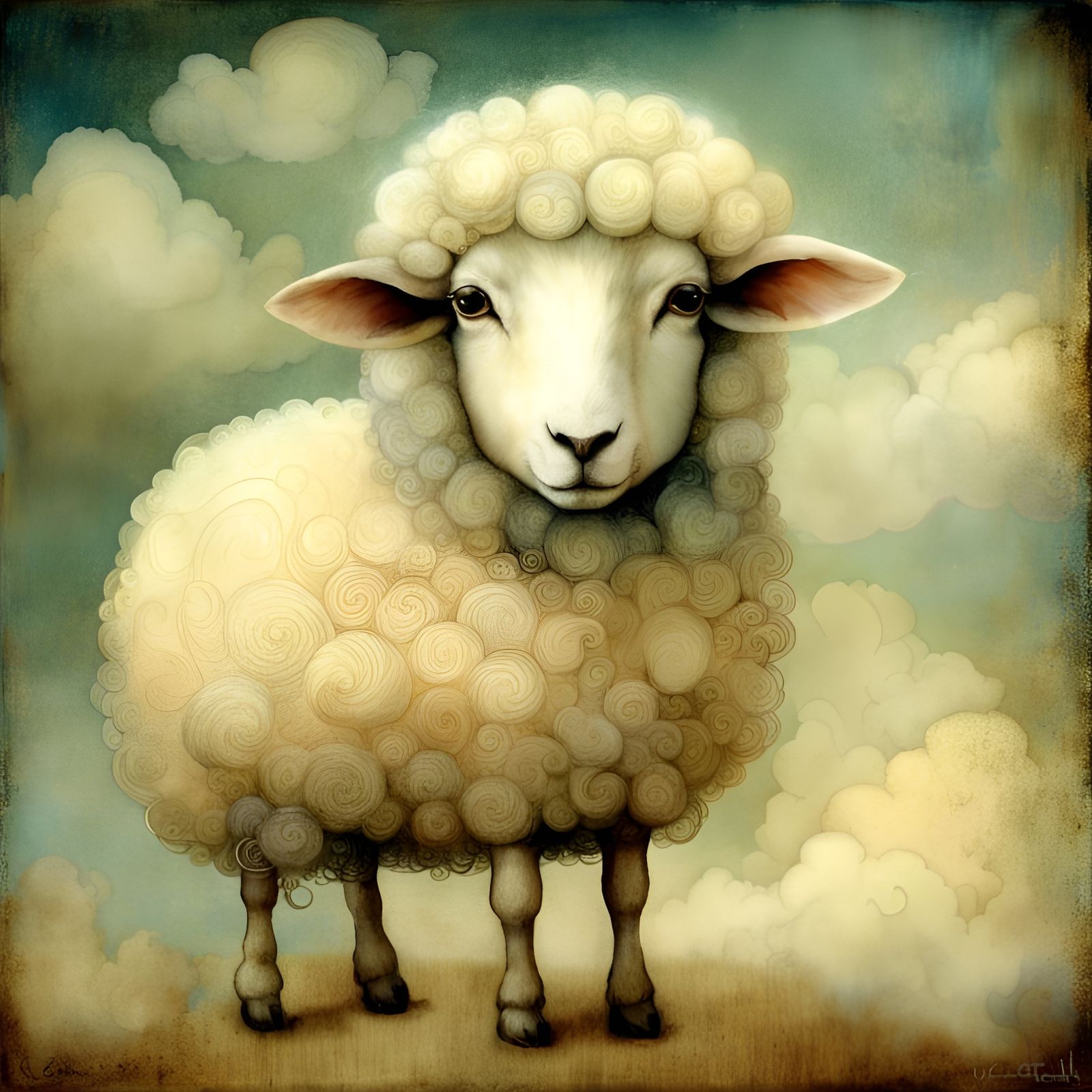 Woolen sheep clouds