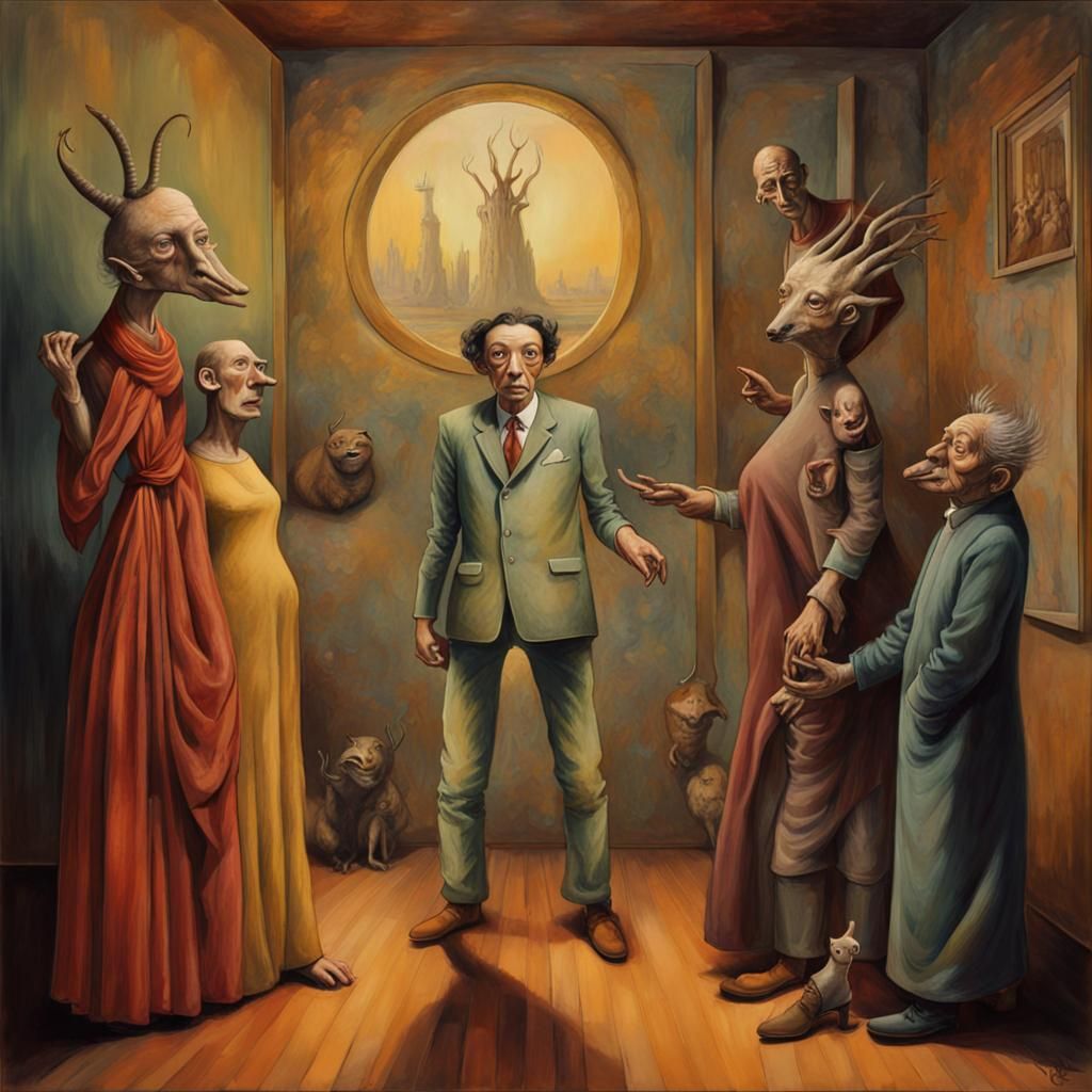 Surreal Dreamscape in Watercolor Style with Deep Colors