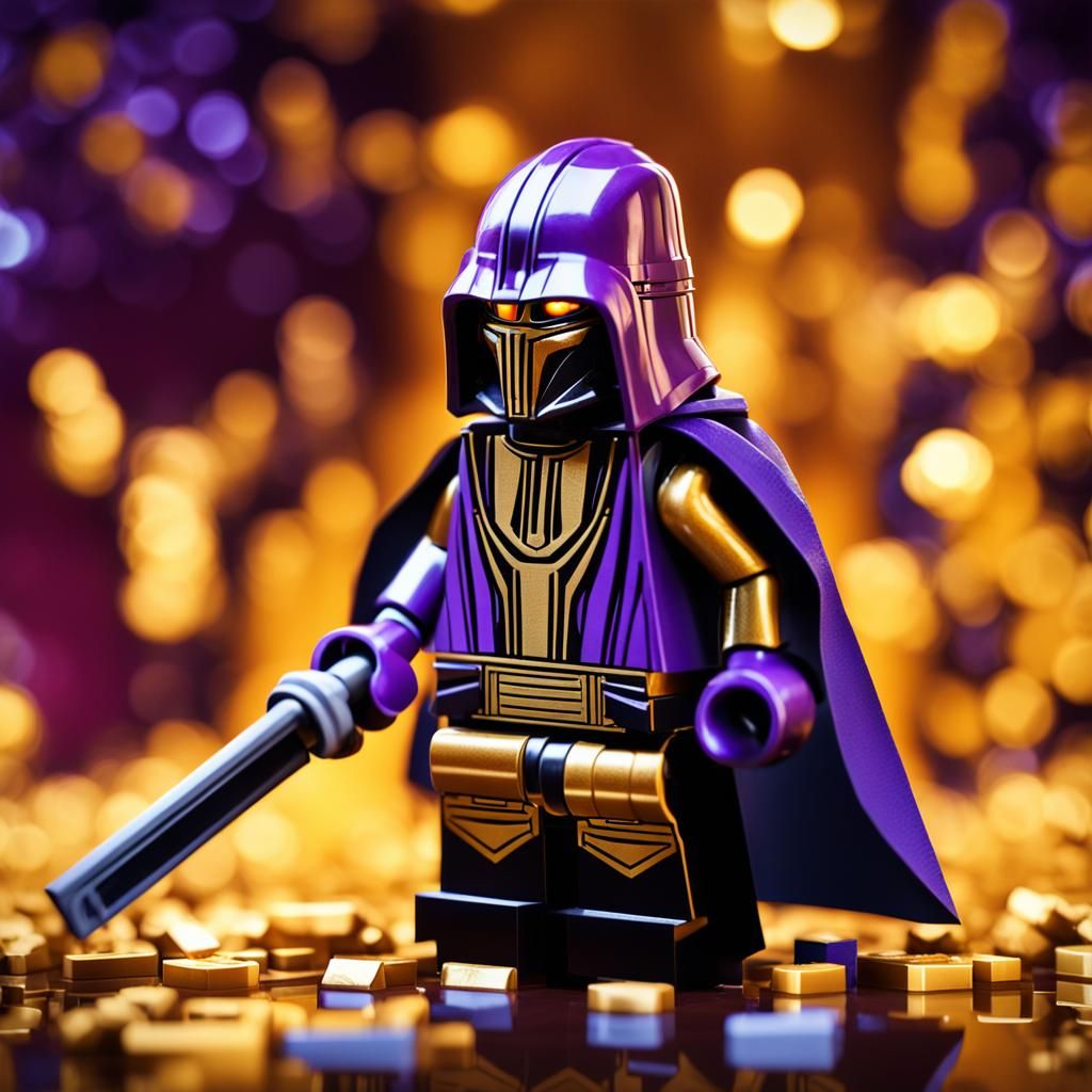 Golden Darth Revan Lego Minifigure: Dark Fantasy Art