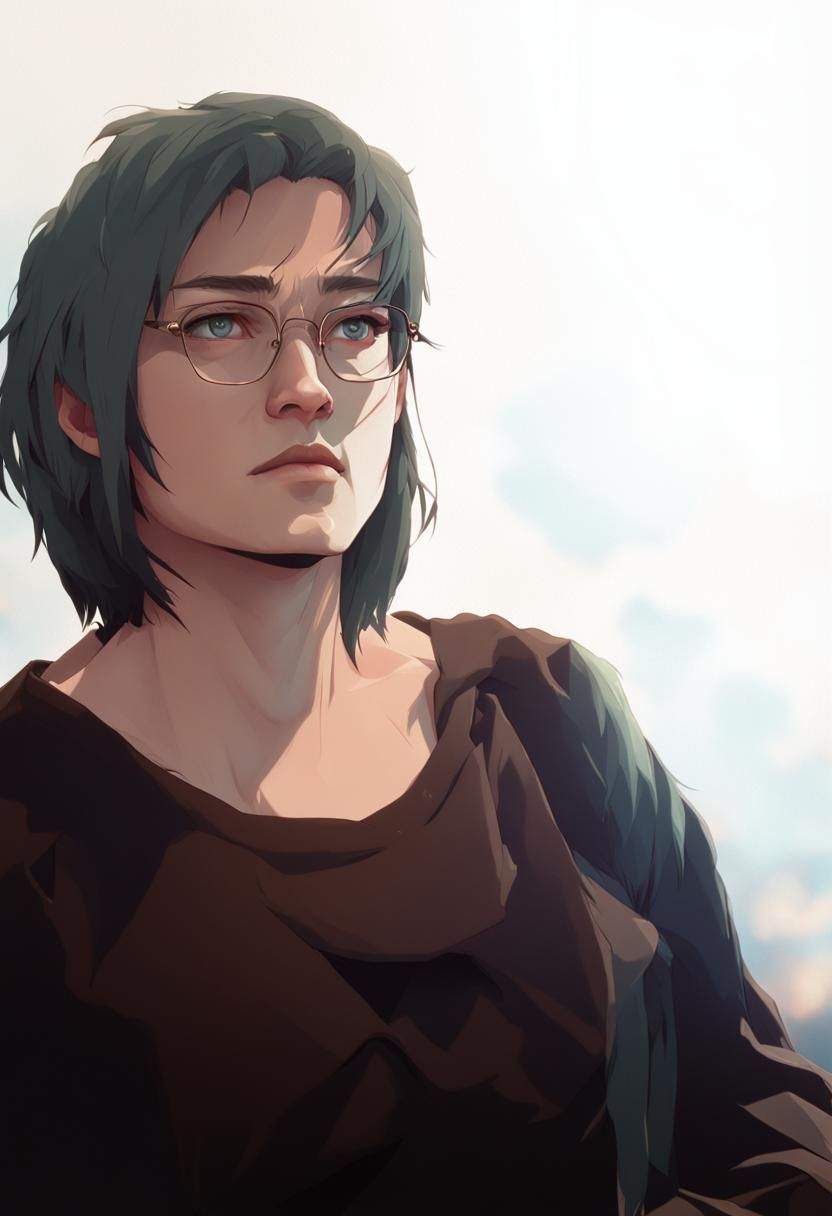 Dramatic Self-Portrait in Anime-Inspired Digital Art