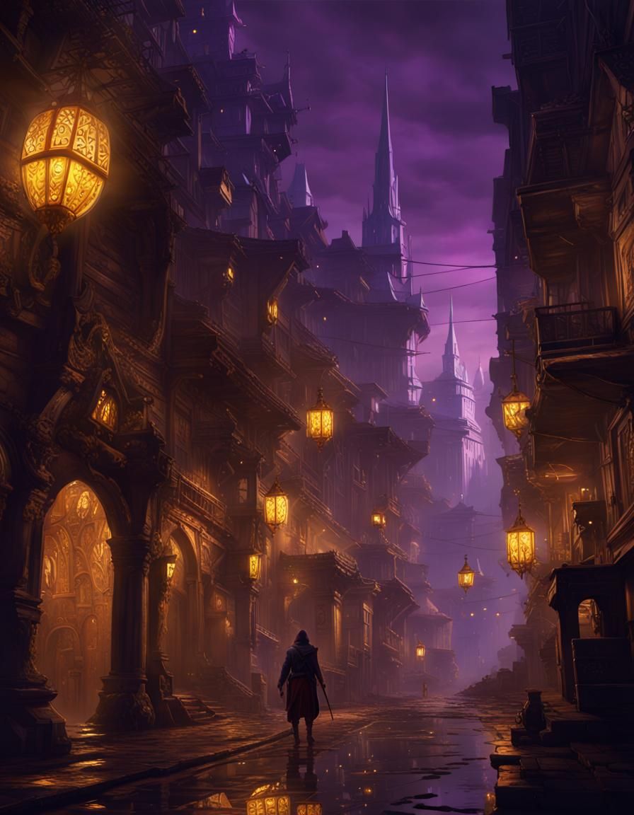 Journey to the City of Gold: Dark Fantasy Art