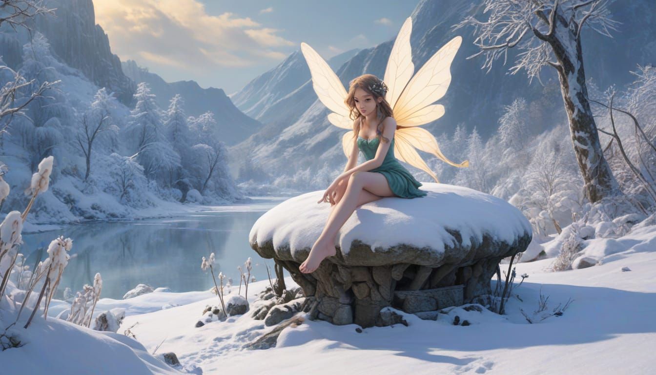 Fairies Playing in a Winter Wonderland