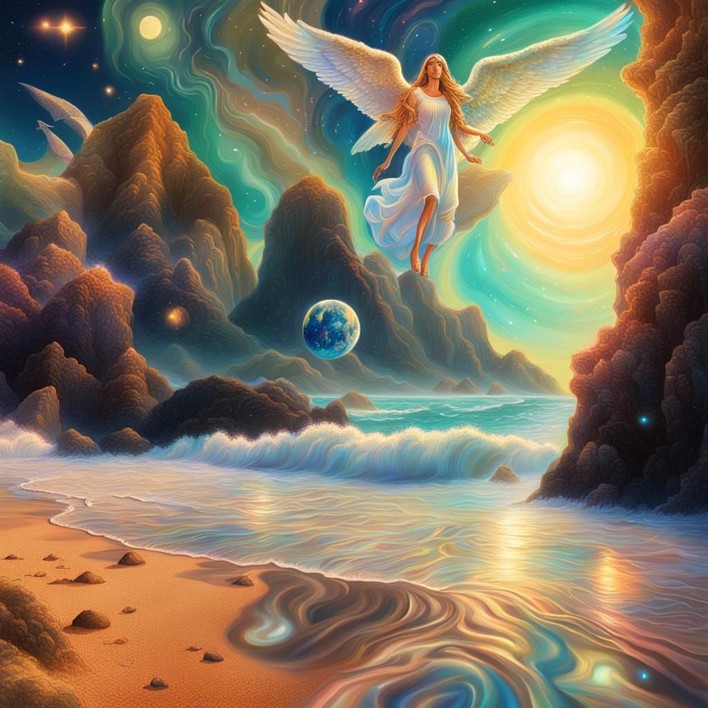 Angels Announce More Beach Time: Cosmic Illustration