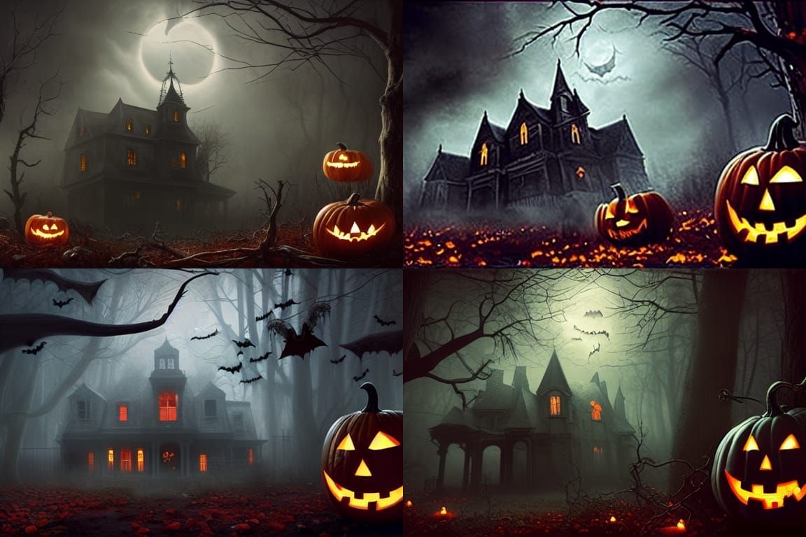 Sinister Halloween Horror Digital Illustration