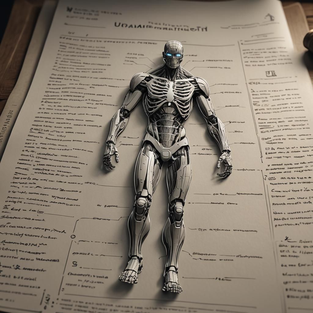 Figure Emerging from Written Page in 3D