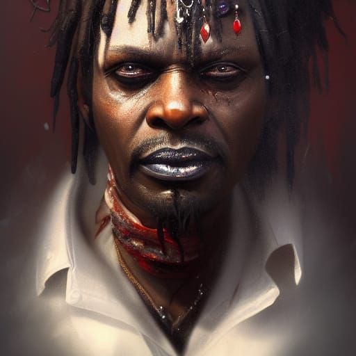 Papa Legba Portrait in Art Nouveau Style