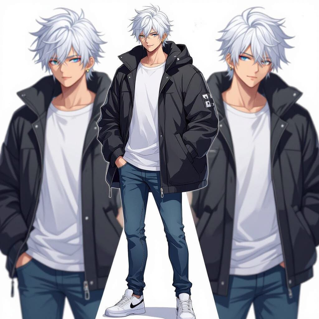 Stylish Male Vtuber Character in Anime Style