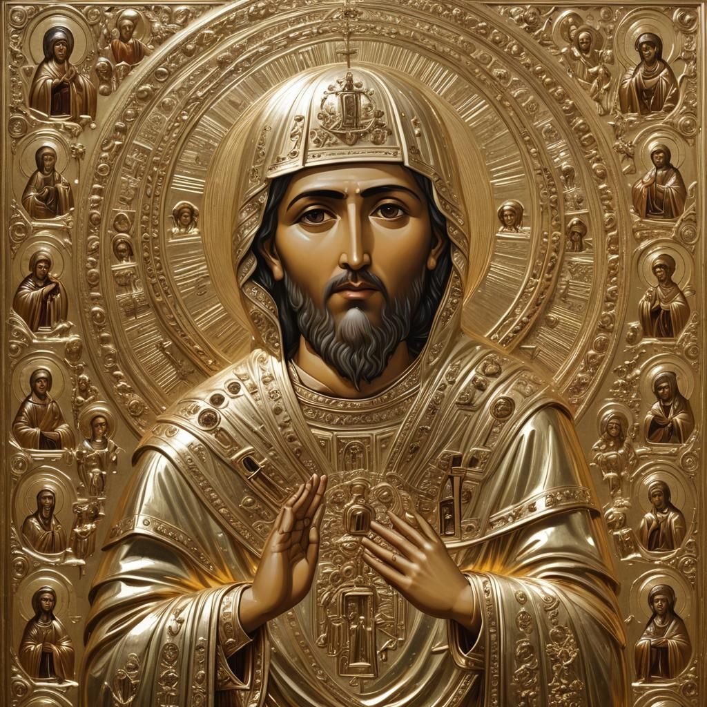 Radiant Golden Holy Icon
