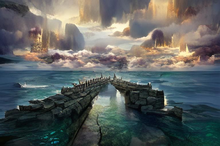 Vibrant Breakwater Scene at the Coast