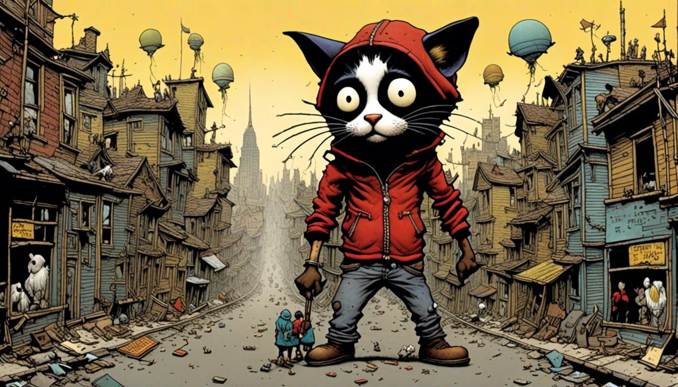 Grungy 2000s Slum Masterpiece: Digital Art