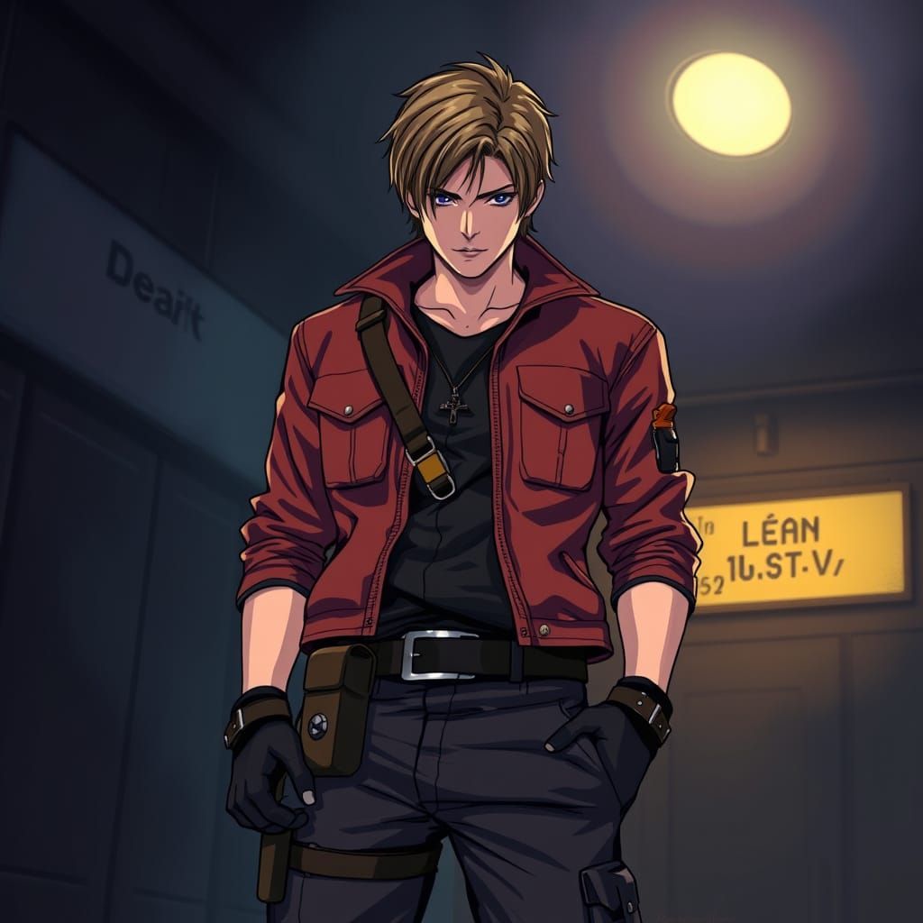 Leon Kennedy in Heroic Anime Style