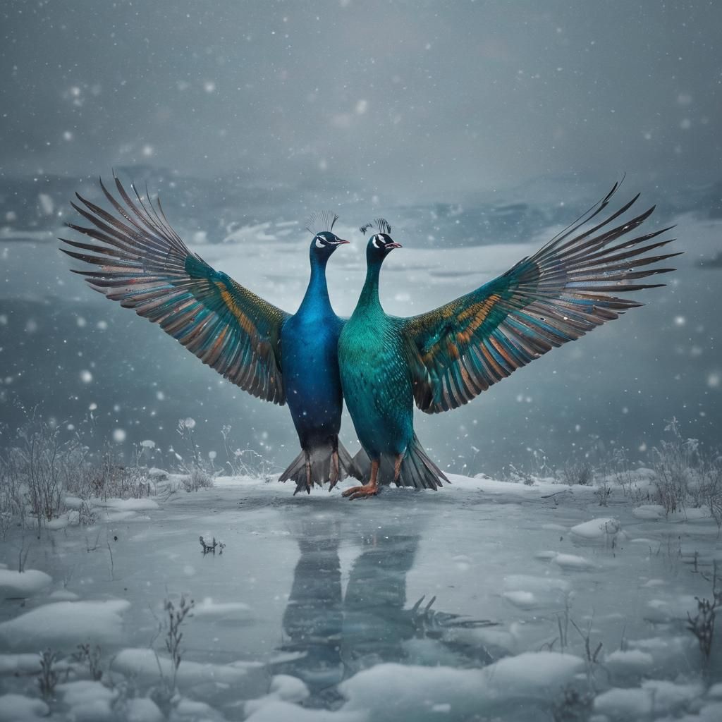 Arctic Space Dance: Peacock and Penguin in Maximalism