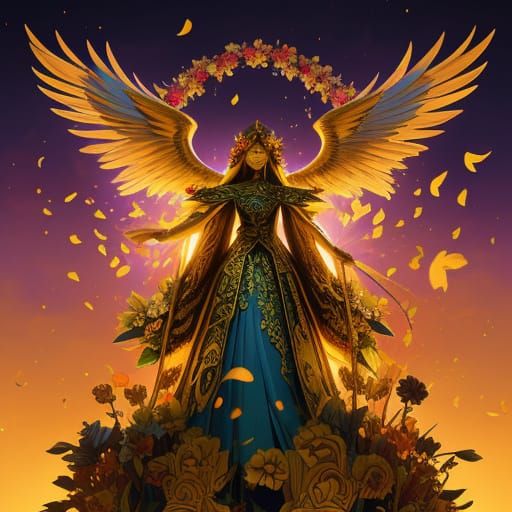 Majestic Angel of Death Basks in Whimsical Baguio City Flowe...