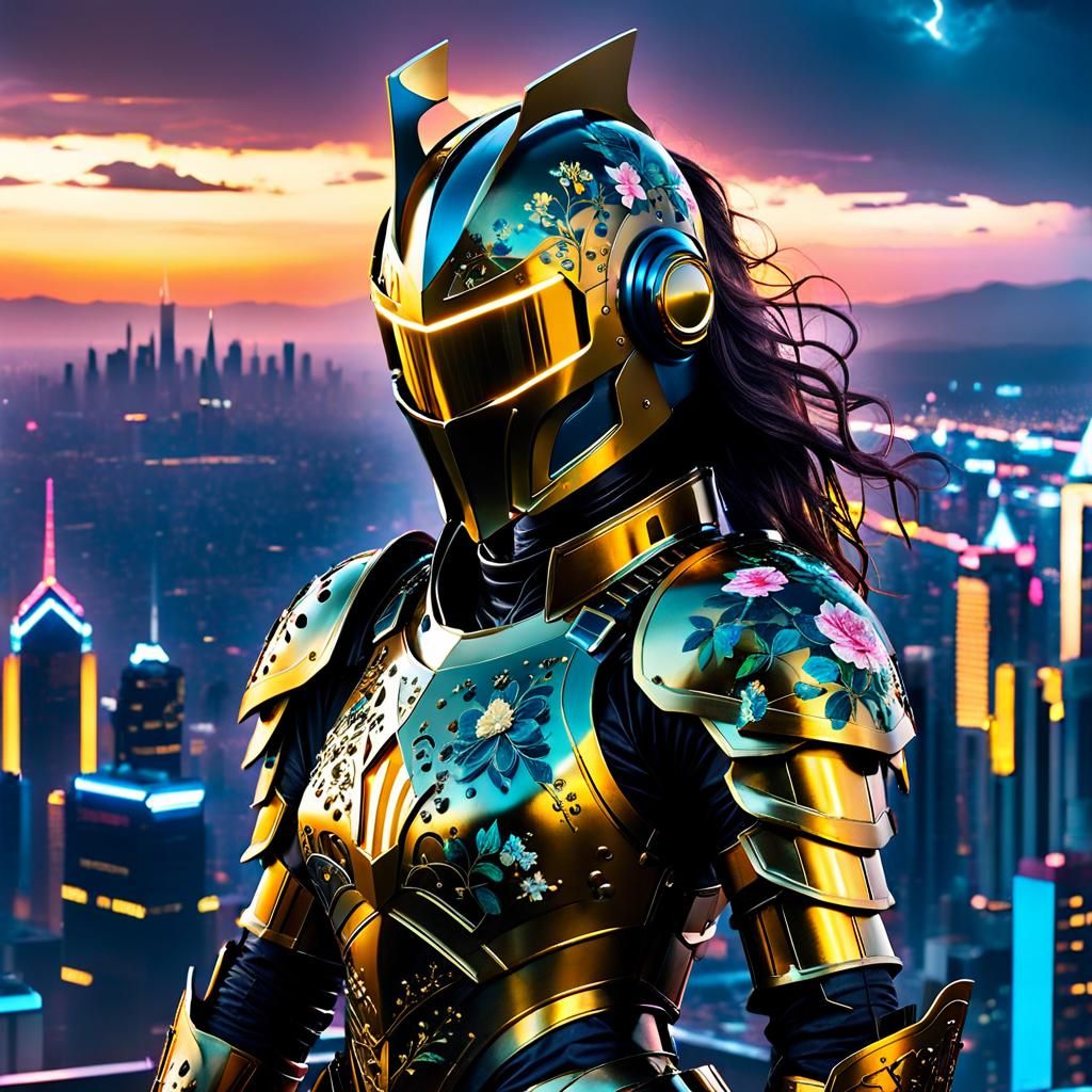 Futuristic Night City Protector ππ©·π«