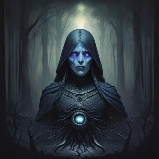 Crying Eyeball in Macabre Landscape, HR Giger Style