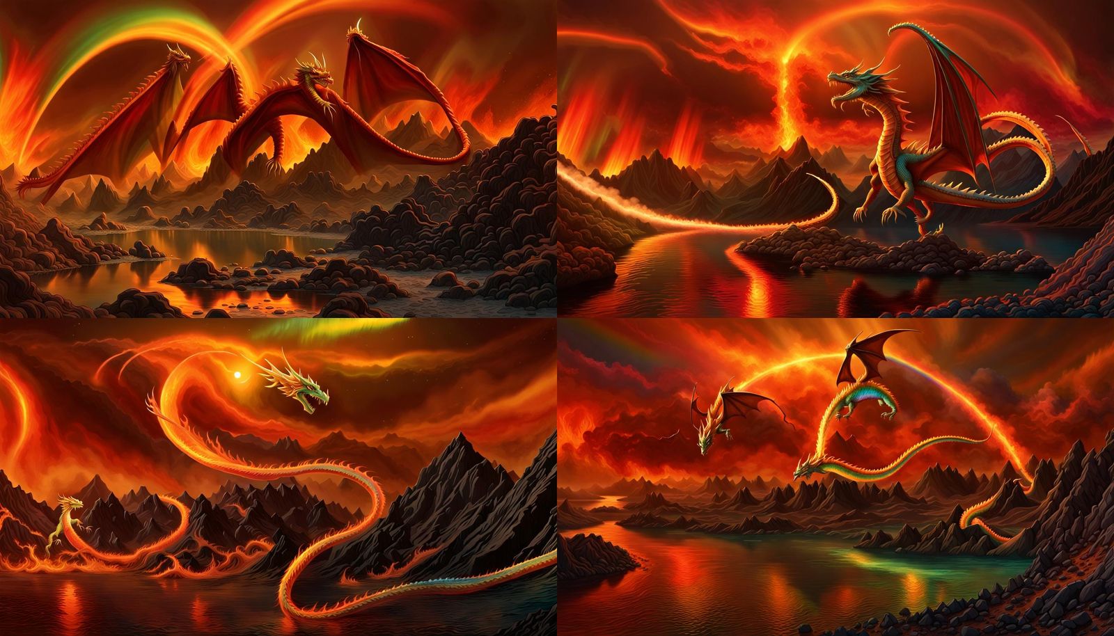 Venusian Dragons Racing in Primordial Auroras