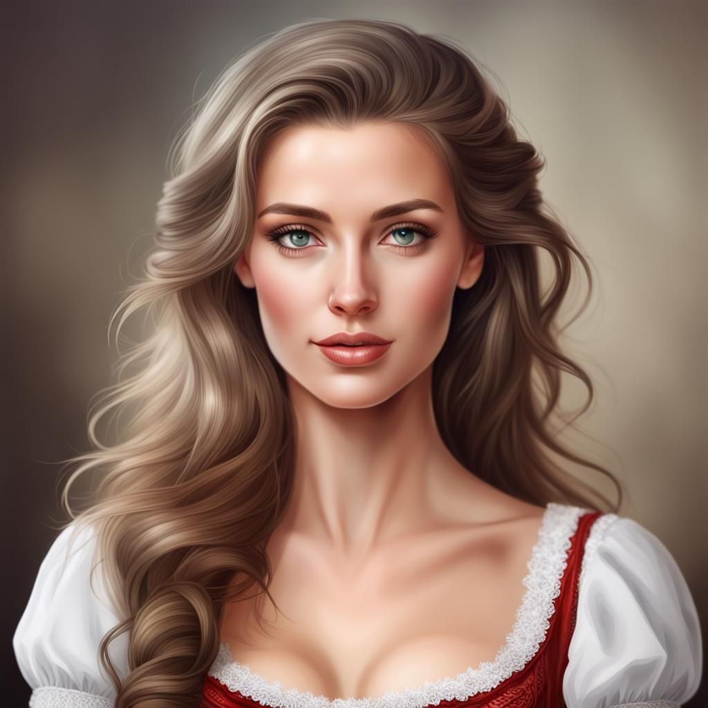 Realistic Portrait of a Beautiful Austrian Woman