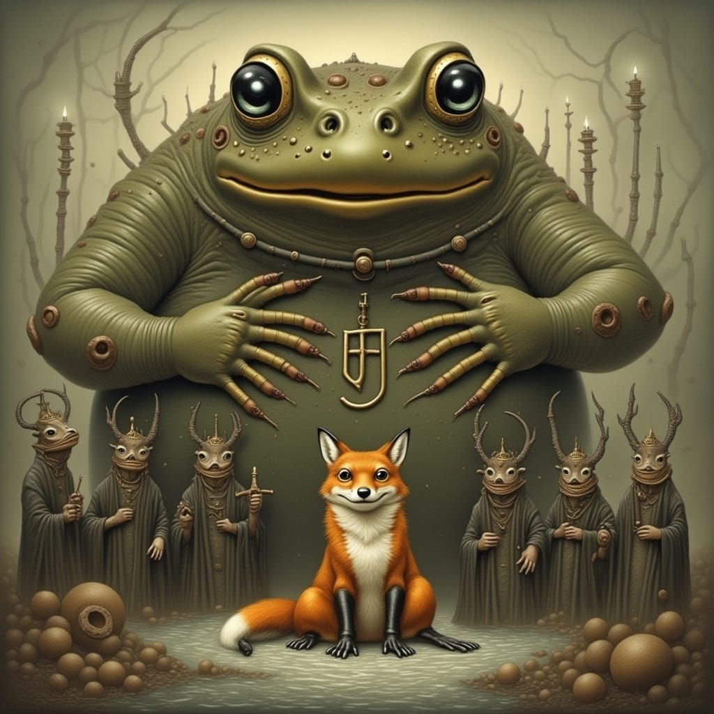Mythical Toad Goddess in a Dark Fantasy Realm