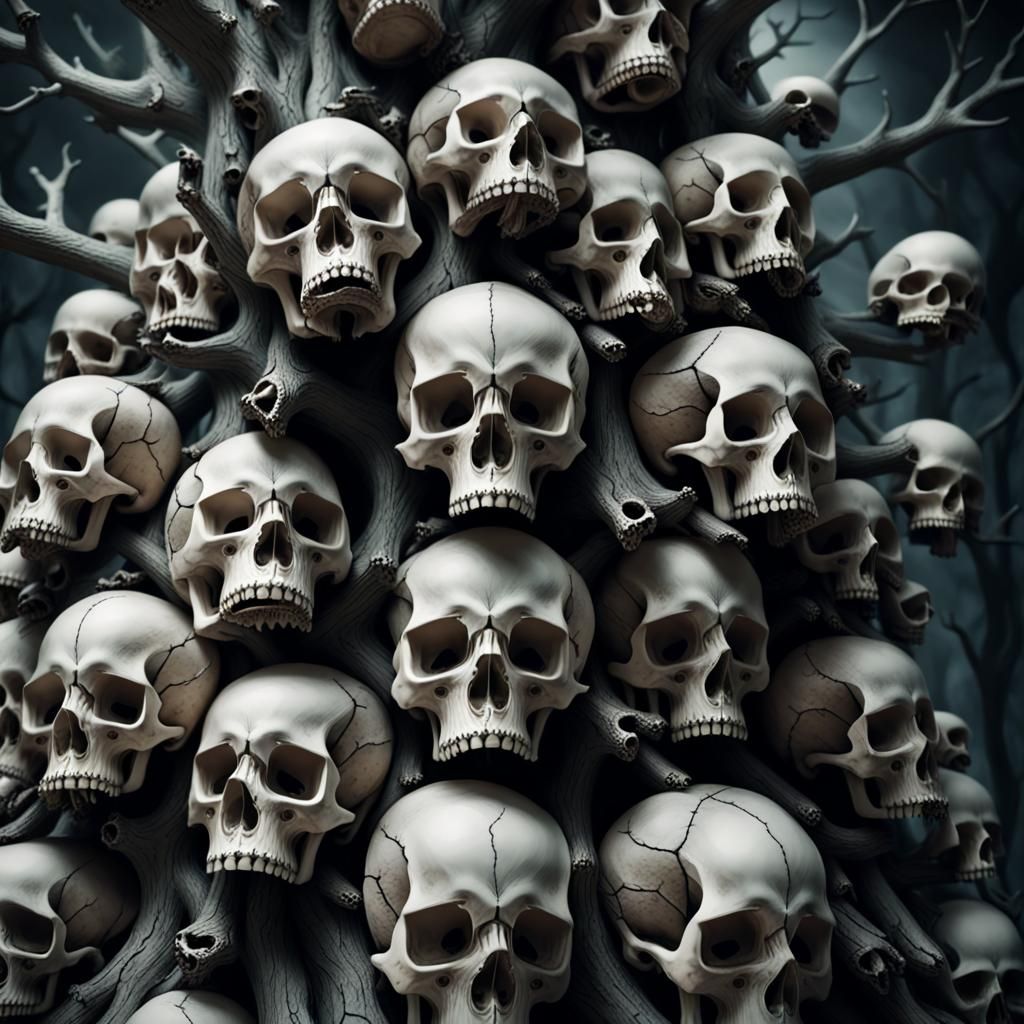 Tree of Skulls: Detailed Image of Fear