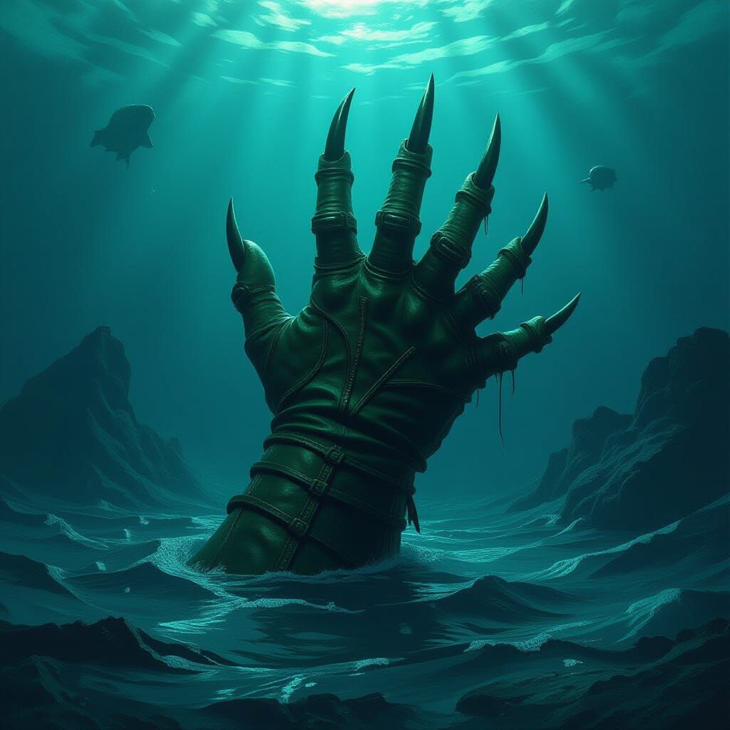 Gigantic Deep One Hand Emerges from Ocean