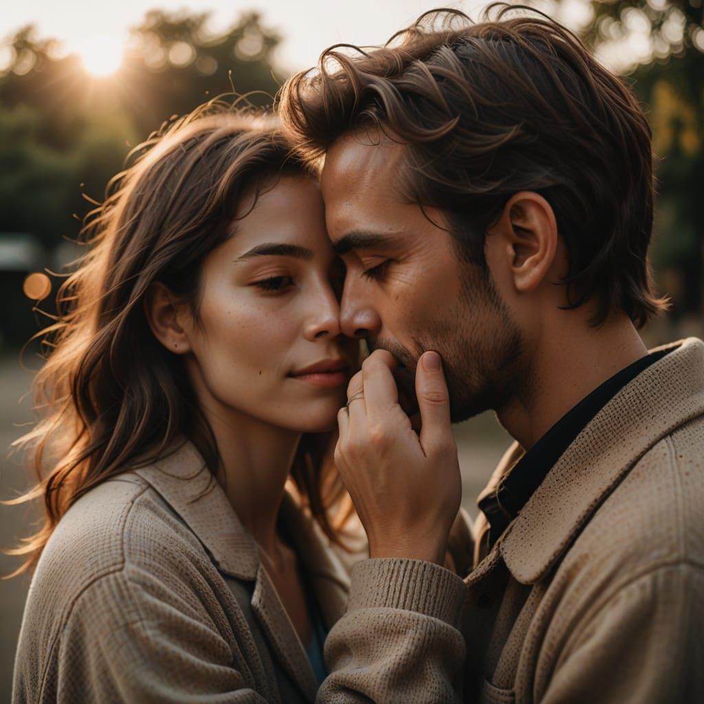 Emotional Embrace in Earth Tones: Minimalist Photography