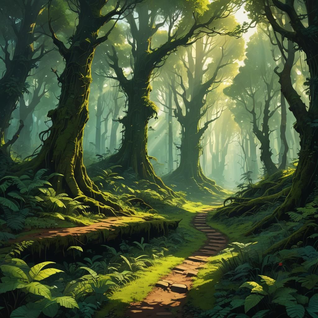 Lush Emerald World Landscape in Photorealistic Style