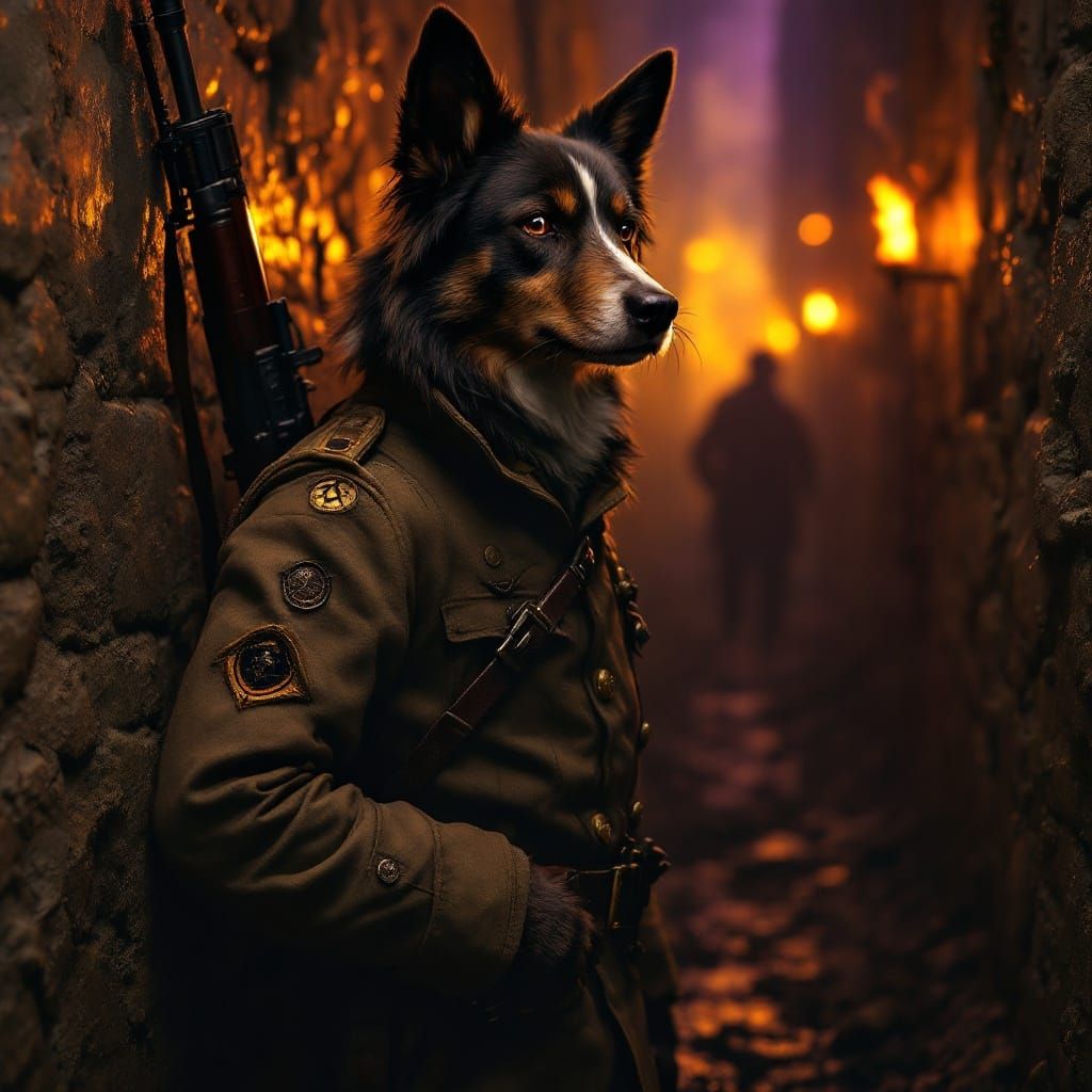 Anthro border collie first world war austrian soldier in uni...