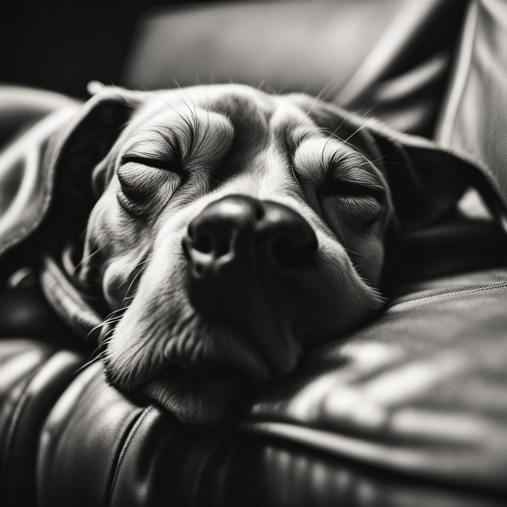 Dog Sleeping: Detailed Pencil Drawing Portrait