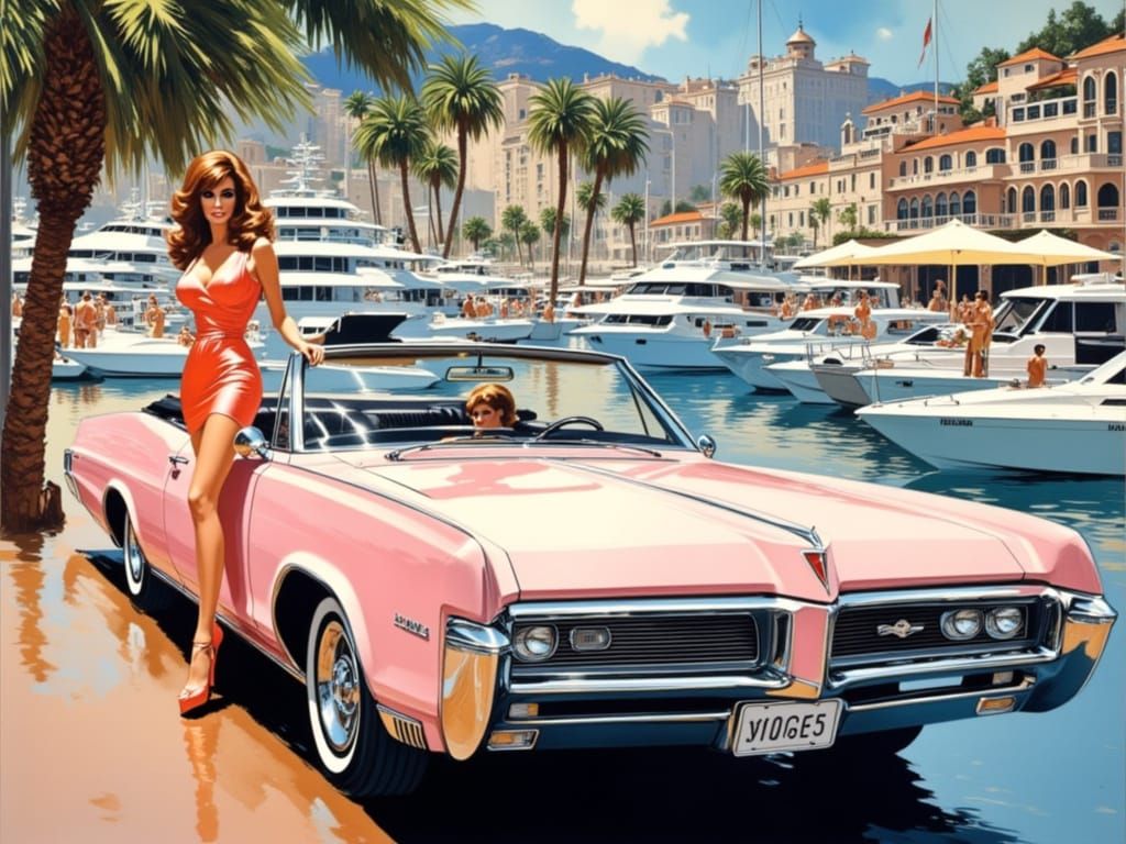 Glamorous 1966 Monaco Scene with Raquel Welch