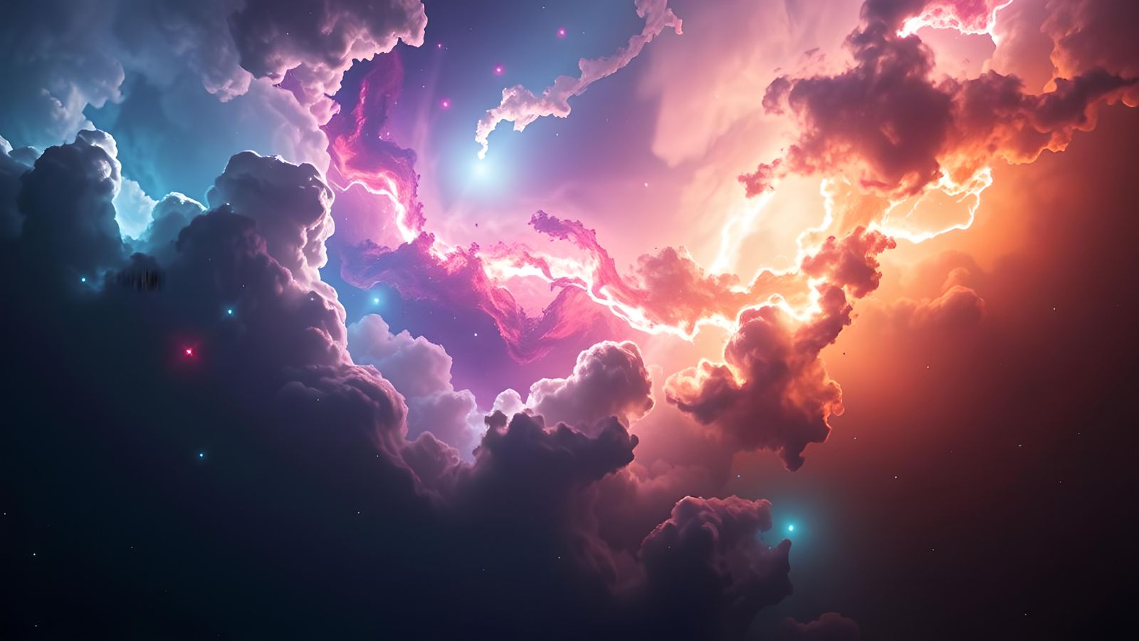 Iridescent Space Nebula in Photorealistic Style