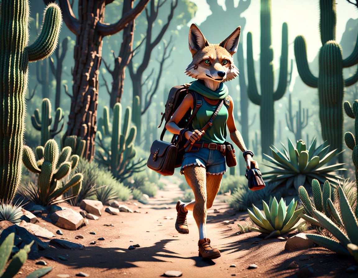 A Coyote Lady Wields Luxury in the Desert Landscape
