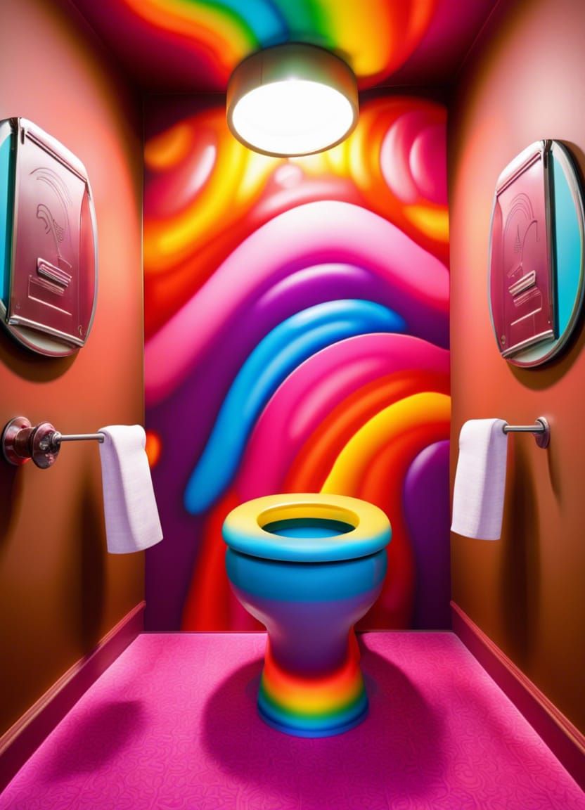 Candy Toilet in Wonka's Factory: Psychedelic Digital Art