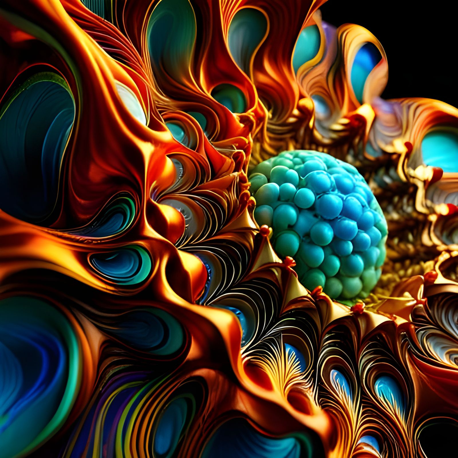 Celestial Fractals in Iridescent Splendor