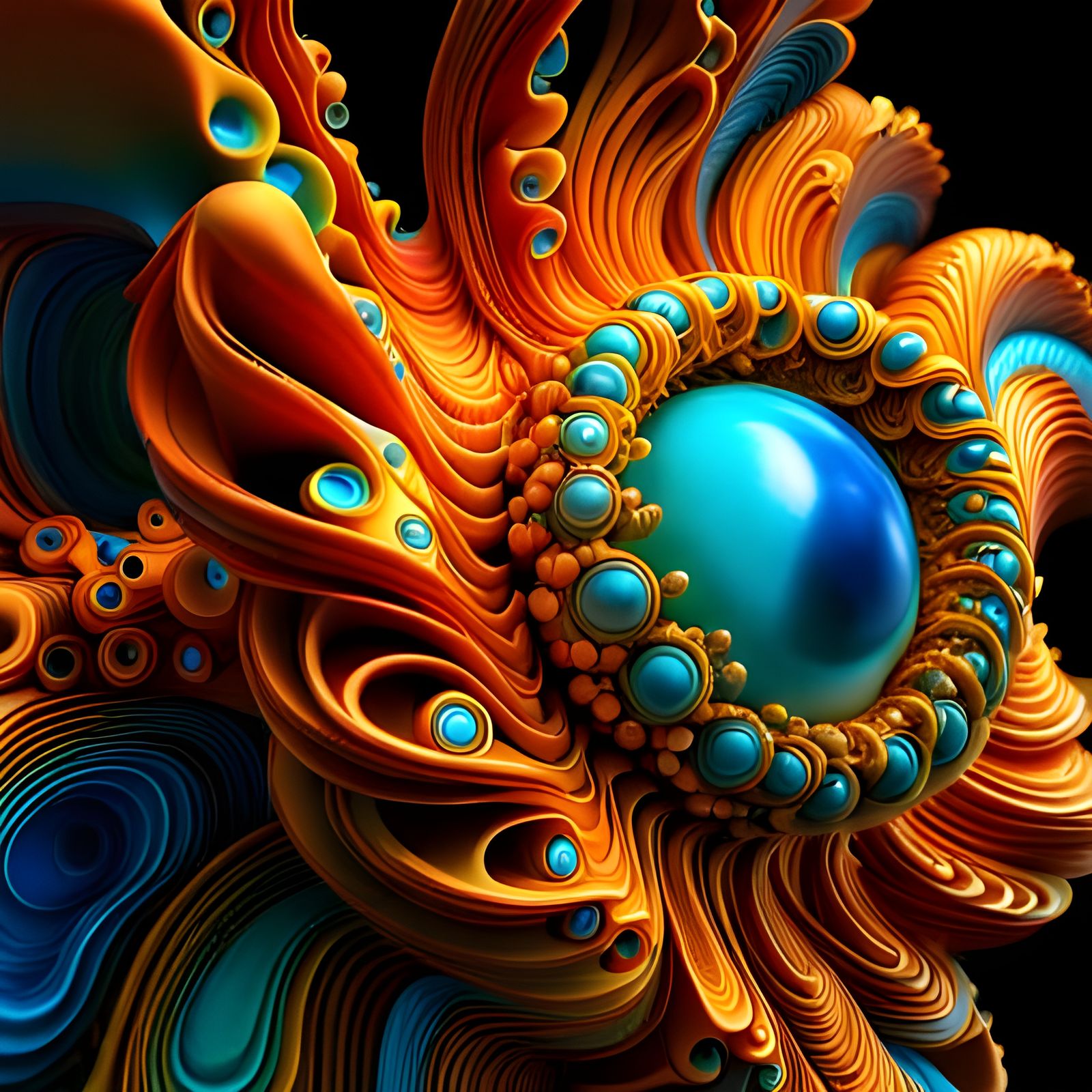 Iridescent Fractal Sculptures in Photorealistic 3D
