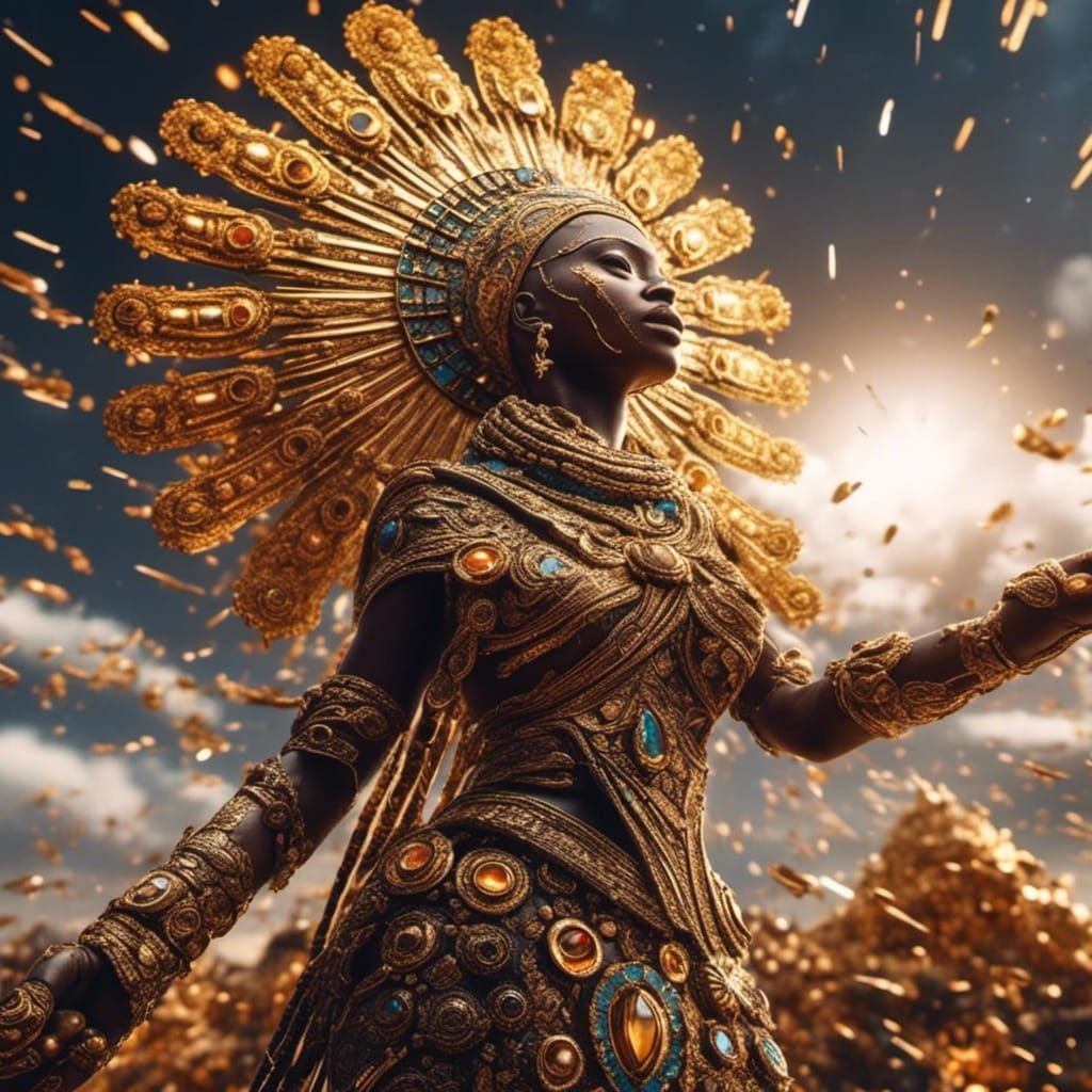 African Victory Celebration After WW3 in HDR