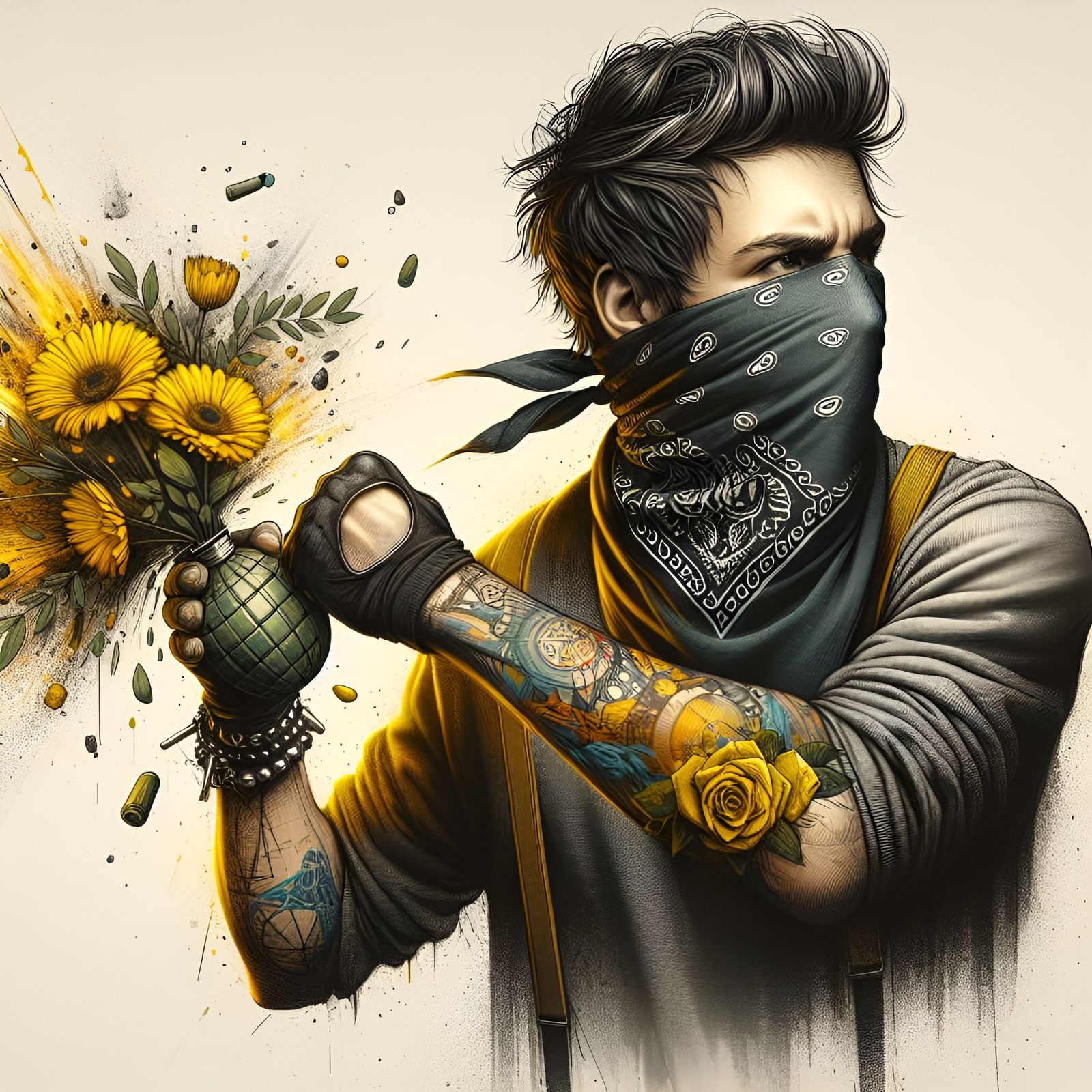 Revolutionary with Flowers: A Digital Matte Painting