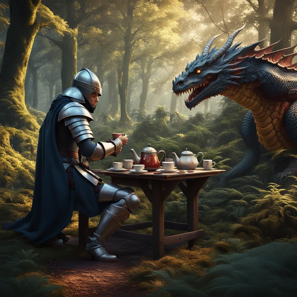Medieval Knight and Dragon Tea Party