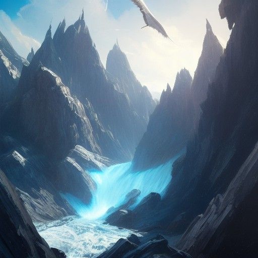 Ikran Soaring Among Floating Mountains, Fantasy Art