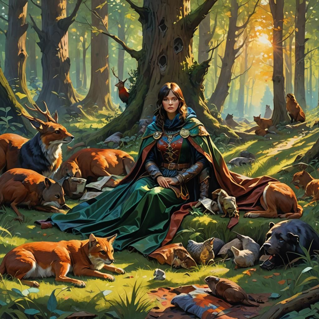 Fantasy Robin and Marion Discussing the Day's Spoils Amidst ...