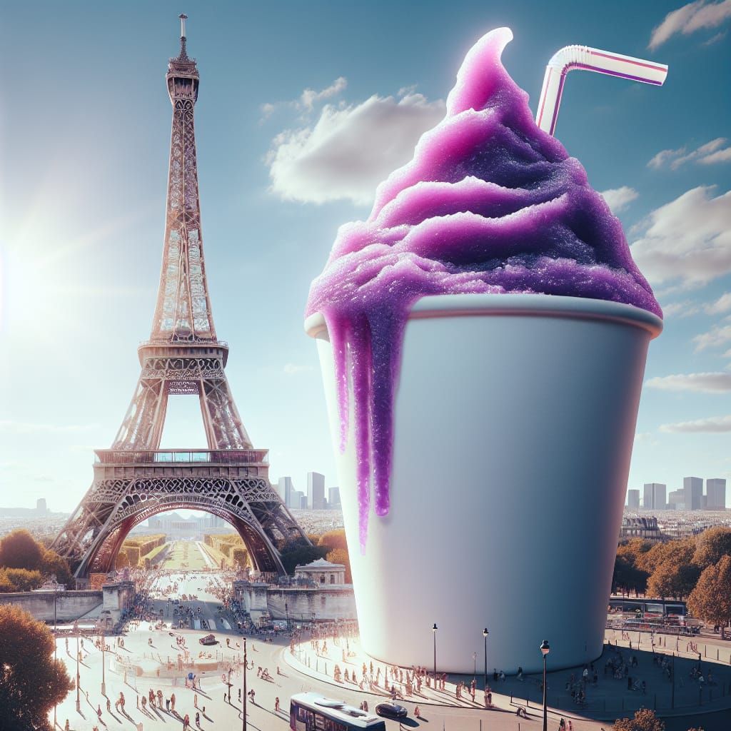 Surreal Paris: Giant Purple Slush Cup