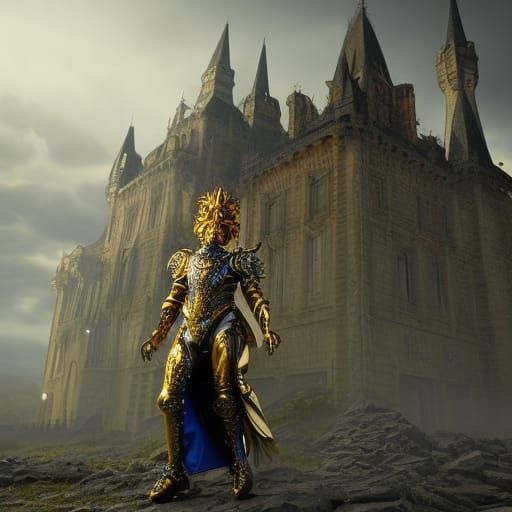 Zombie God in Victorian Armor, Dark Fantasy Art