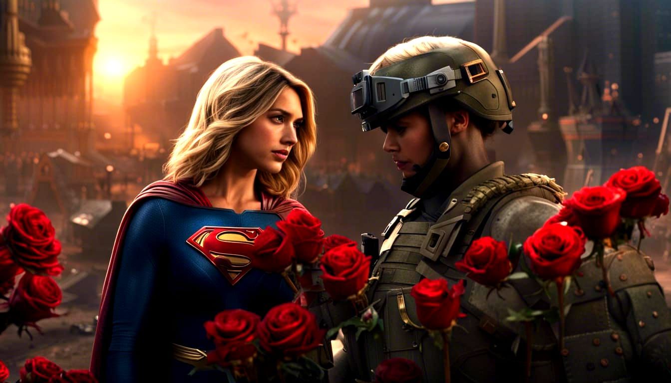 Supergirl's Unexpected Offering: A Rose for a Soldier